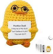 SoeUyd Handmade Item, Positive Gifts, Knitted Doll, Positive Potato Crochet Duck, Cute Creative Knitted Toy, Small Lucky Charm, Friends Encouragement bee Decorative Toy