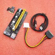 USB 3.0 PCI-E Express 1x To 16x Extender Riser Card Adapter Power Cable 60cm
