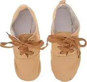 [DEARMAMY] Canvas Ballet Shoes for Women Non-Slip Sole Dance Shoes for Women Size 34 Khaki