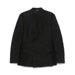 [Dolce & Gabbana] Dolce & Gabbana Double-breasted Linen Blazer 52 IT BLACK