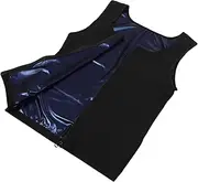 [FOMIYES] Men Fitness Vest with Zipper Abdominal Compression Workout Top for Running Yoga More Lightweight Training Outfit for Enhanced Sweat Results PU