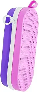 [Generic] Swim Goggle Case Silicone Protective Holder with Drain Hole for Swimming Goggles, Zipper Eyeglasses Case Pink