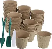 BESPORTBLE 1Set Organic Paper Planter Pots Gardening for Succulents Outdoor Plants Lightweight with Labels Tools for Seedlings