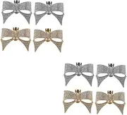 [NIYANGLE] Rhinestone Bow Shoe Clips for Heels Detachable Bridal Shoe Accessories Elegant Decorative Buckles for Wedding Pumps Flats Boots Stylish Charms
