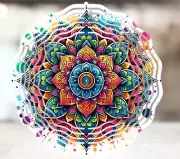 Mandala 10" Wind Spinner Handmade