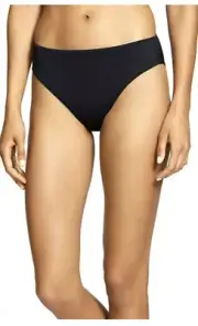 Seafolly Womens Goddess Retro Power Pant Mid Rise Bikini Bottoms Black Size 10