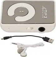 Back Clip Player Portable Lightweight Mini MP3 Music Player with Memory Card Slot for Daily School (White)