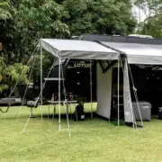 XTend Outdoors BBQ Porch Large for Caravan Roll Out Awning with Poles, Ropes etc