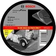 Bosch Accessories Professional 10x Standard for Inox Straight Cutting Discs WA 60 T BF (for Stainless Steel, Ø 115 x 1.0 mm, Rapido, Accessories for Angle Grinders)