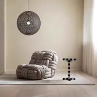 在飛比找蝦皮商城精選優惠-繩結編織椅子單人沙發懶人躺椅設計師創意藝術新品針織客廳休閑椅