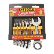 KC Tools 7pc Reverse Stubby Gear Ratchet Wrench Spanner Set 5/16 - 3/4"
