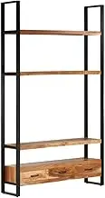 Solid Acacia Wood Bookshelf for Storage, Cabinets, Lockers, Shelves, Office, and Furniture, 118x30x200 cm