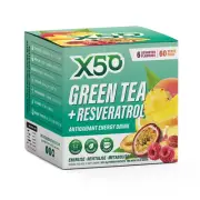 X50 GREEN TEA 60 SERVES 6 ASSORTED FLAVOURS / ENERGY FAT BURNER ANTIOXIDANT
