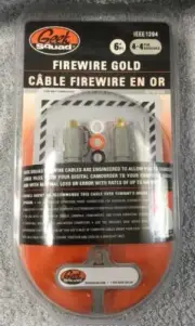 Brand New Geek Squad 6" IEEE1394 Firewire Gold Transfer Cable w/ 4-4 Pin BX32