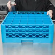 Carlisle RG36-214 Blue Opticlean 36 Compartment Glass Rack Wth 2 Extenders LOT-3
