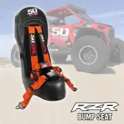 RZR Bump Seat & ORANGE Harness w/Auto Buckle Polaris RZR XP1000 Turbo S 900/1000