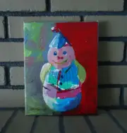 ORIGINAL PAINTING SIGNED "Buddy" 10"H x 8"W acrylic/stretched by Steven Graff