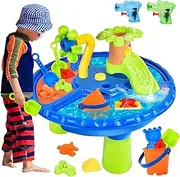 JONRRYIN 4-in-1 Sand Water Play Table for Children - Beach and Mud Activity Table, Outdoor Summer Toy for Girls and Boys
