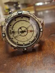 Timex Men's Intelligent Quartz Tide Temp Compass Leather Strap Watch T2N7219J
