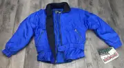 Vintage 80s Ski Jacket Womens Small Blue Puffer Insulated Full Zip Retro NEW