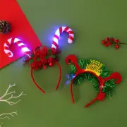 Christmas Headband with LED Lights Snowflake Xmas Tree Hair Band 2024 Christmas
