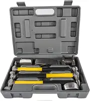 MCNVNEFSAW 7PCS Auto Body Dent Repair Hammer Dolly Tool Kit Panel Beater Sheet Sheet Metal Tools