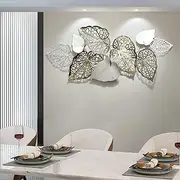 European Style Metal Wall Art for Living Room Dining Room Sofa TV Background, Metal Wall Decoration Wall Accents Wrought Iron Wall Pendant