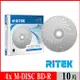 RITEK錸德 M-DISC 4X BD-R 25GB 千年光碟/單片盒裝10入(千年光碟)