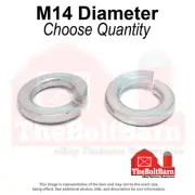 M14 Class 10 Split Lock Washers Zinc Clear (Pick Quantity)