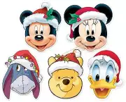 mickey Mouse and Friends Disney Christmas 2D Card Party Face Mask 5 Pack mickey