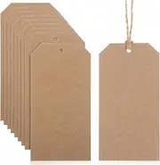 200 Pcs Kraft Paper Tags with String Clothing Tags Wire Labels Shipping Tags Inventory Tags Blank Shipping Tags Blank Bags Tags Tags