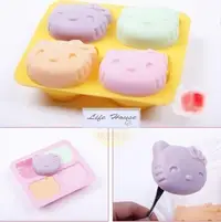 在飛比找Yahoo!奇摩拍賣優惠-4孔 kitty 手工皂模/巧克力模/蛋糕模/果凍模具/輕黏
