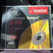 10/Box - Imation CD-RW Discs, 700MB/80min, 4x, w/Slim Jewel Cases, Gold New