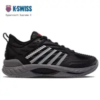 在飛比找momo購物網優惠-【K-SWISS】進階網球鞋 男鞋 黑 Hypercourt