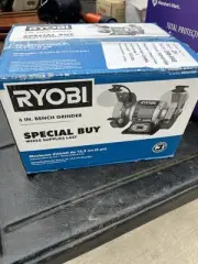 RYOBI 6" Bench Grinder 2.1 amp Wheel Model BGH61105B in Box 3600rpm 2.1A 120V