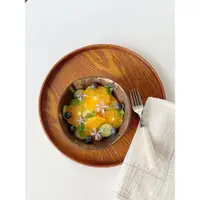 在飛比找ETMall東森購物網優惠-穆尼 ins美食博主椰子殼碗酸奶麥片水果早餐木碗創意甜品木碗