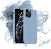 iPhone 11 Pro Case, Liquid Silicone Phone Case Compatible with iPhone 11 Pro 5.8 inch, Full Body Slim Soft Microfiber Lining Protective Case [KJHD] Blue Gray
