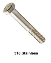 Qty 2 Hex Bolt M10 (10mm) x 90mm Marine Stainless Steel SS 316 A4 70 Set Screw