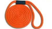 Solid Braid Nylon Dock Line 5/8" x 50' - Floats! Fade Proof - USA Made - ORANGE