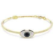 Swarovski Symbolica Bangle, Evil Eye, Blue, Gold Tone Plated 5692171 (Size M)