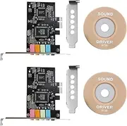 Mellisso 2X PCIe Sound Card 5.1, PCI Express Surround 3D Audio Card for PC with High Direct Sound Performance & Low Bracket