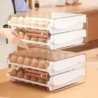 Refrigerator Egg Holder Plastic Anti Breakage Clear Drawer Design Egg Storage AU