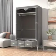 Portable Clothes Closet Rolling Door Wardrobe W/ Hanging Rack Storage Organizer