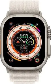 Apple Watch Ultra - 32GB - Cellular + GPS - 49mm - Titanium - Titanium - Starlight - Alpine Loop Band - One Size - Rubber - Refurbished (Premium Condition)