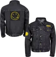 Nirvana Logo & Smiley Denim Jean Jacket-XL