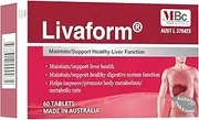 Max Biocare Livaform Liver Detox Supplement with Herbal Extracts, Vitamin E & Taurine, Liver Cleansing & Metabolism Support - 60 Tablets