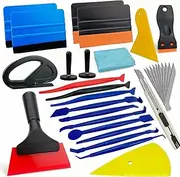 Vehicle Wrap Kit for Vinyl Wrap PPF Window Film Tint, Vinyl Application Kit Tinting Tools with Scraper, Corner Trim Tools, Rubber Squeegee, Film Knife Cutter, Cleaning Cloth, Wrap Magnets