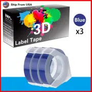 3PK Label Tape 3D Blue Compatible for Dymo 20008 Dymo 814580 Label Makers