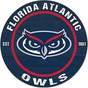 KH Sports Fan FAU Owls Colored Circle Sign, 20x20 Inches, Owls Decor for Dorm, Bedroom, Fan Cave, Living Room; Display Your Team Spirit with This Unique Florida Atlantic Owls Wall Art