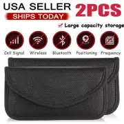 2 PCS Car Key Signal Blocker Case Faraday Cage Pouch Keyless RFID Blocking Bag